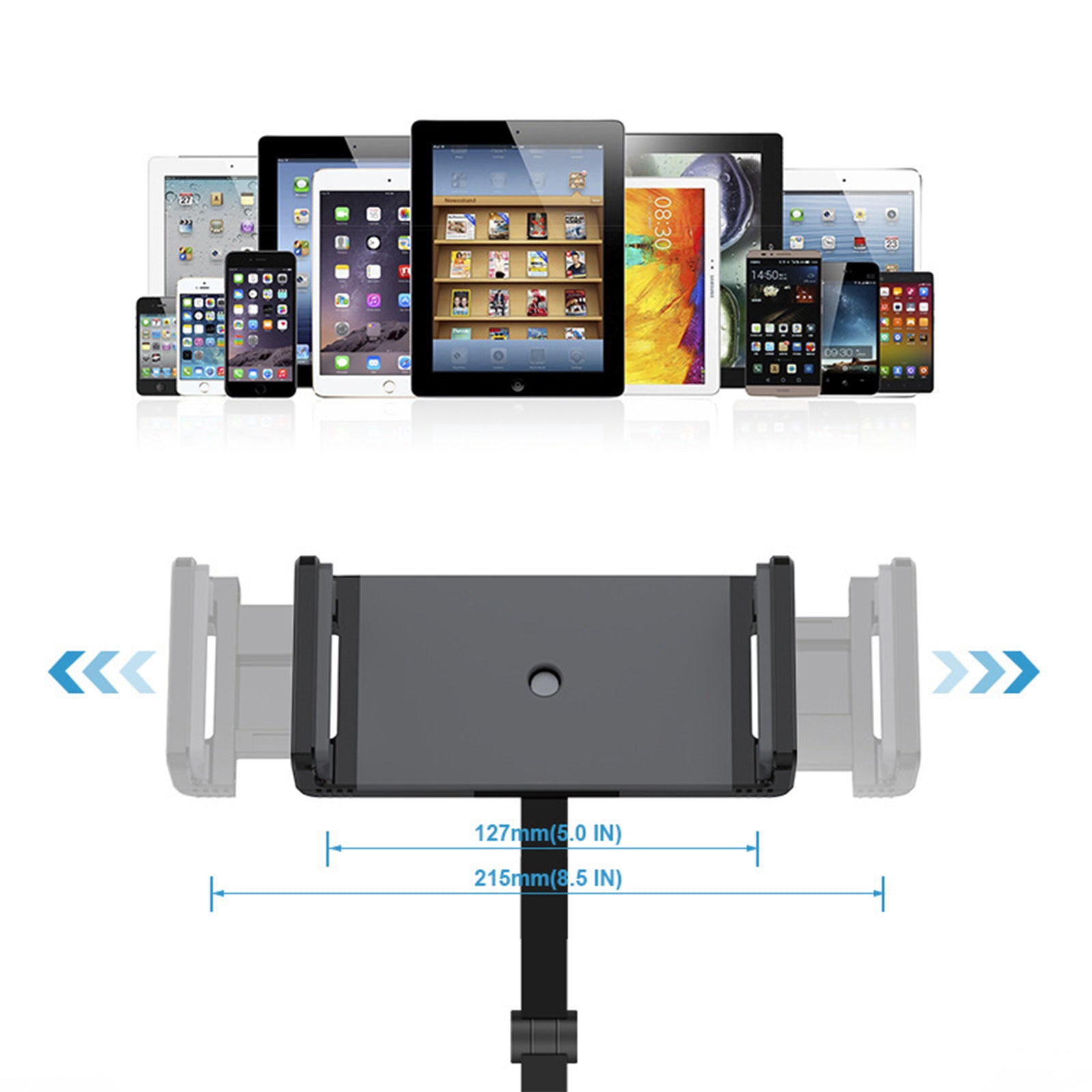 UP-9Z Phone Tablet Holder for iPhone 16 / 16 Ultra / 16 Pro / 16 Pro Max Floor Stand Height Adjustable Aluminum Alloy+ABS Lazy Bracket UP-9Z Phone Tablet Holder for iPhone 16 / 16 Ultra / 16 Pro / 16 Pro Max Floor Stand Height Adjustable Aluminum Alloy+ABS Lazy Bracket